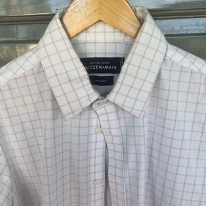 Mizzen+Main White Checkered Men's Shirt